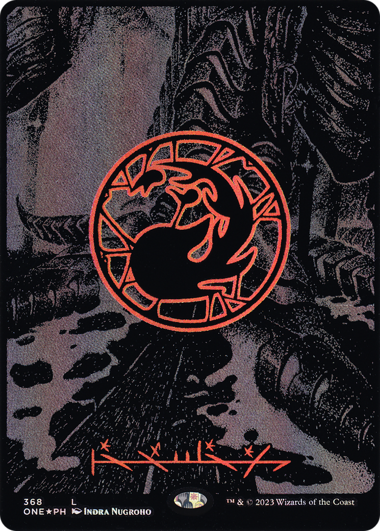 Mountain (368) (Oil Slick Raised Foil) [Phyrexia: All Will Be One] | Grognard Games