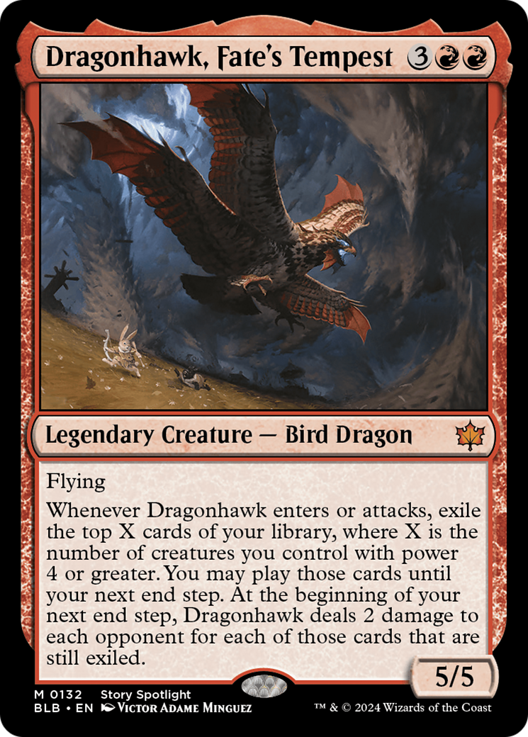 Dragonhawk, Fate's Tempest [Bloomburrow] | Grognard Games
