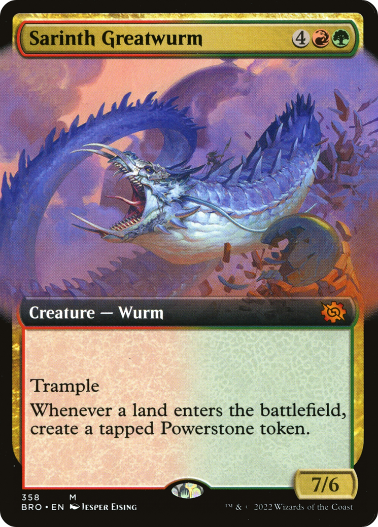 Sarinth Greatwurm (Extended Art) [The Brothers' War] | Grognard Games