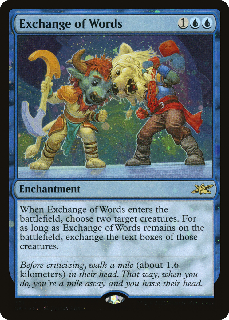 Exchange of Words (Galaxy Foil) [Unfinity] | Grognard Games