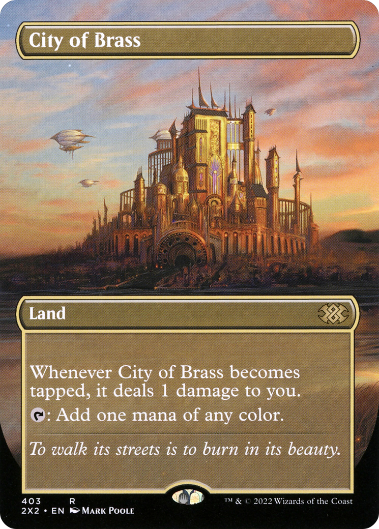 City of Brass (Borderless Alternate Art) [Double Masters 2022] | Grognard Games
