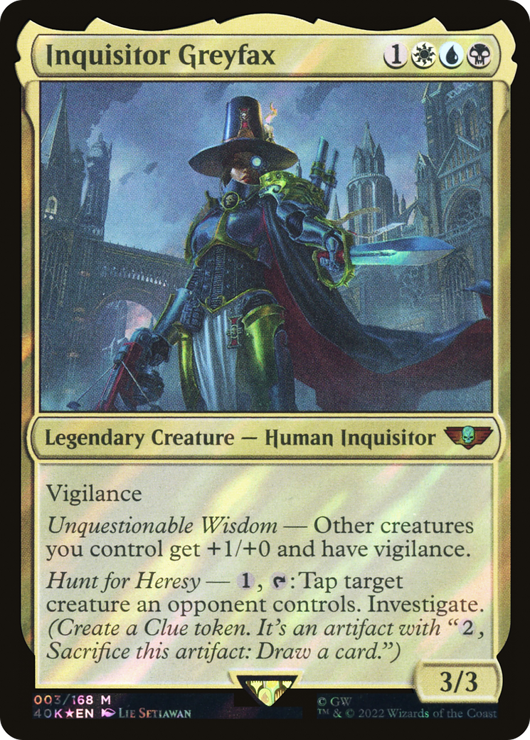 Inquisitor Greyfax (Surge Foil) [Universes Beyond: Warhammer 40,000] | Grognard Games