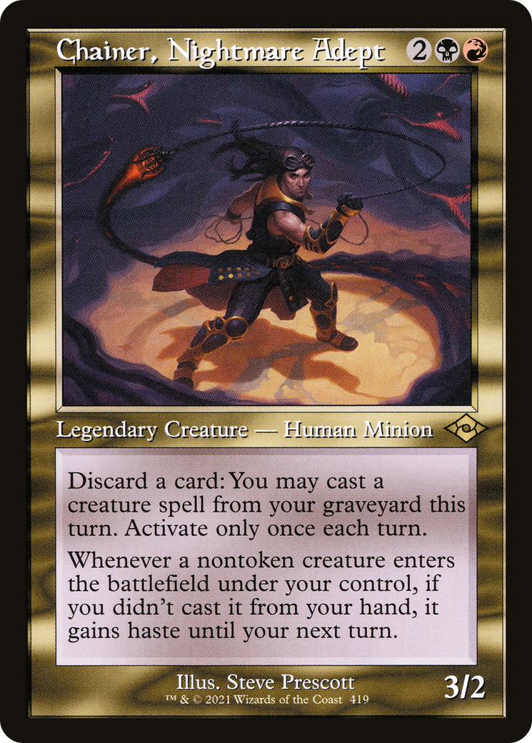 Chainer, Nightmare Adept (MH2-419) - Modern Horizons 2 Etched Foil | Grognard Games