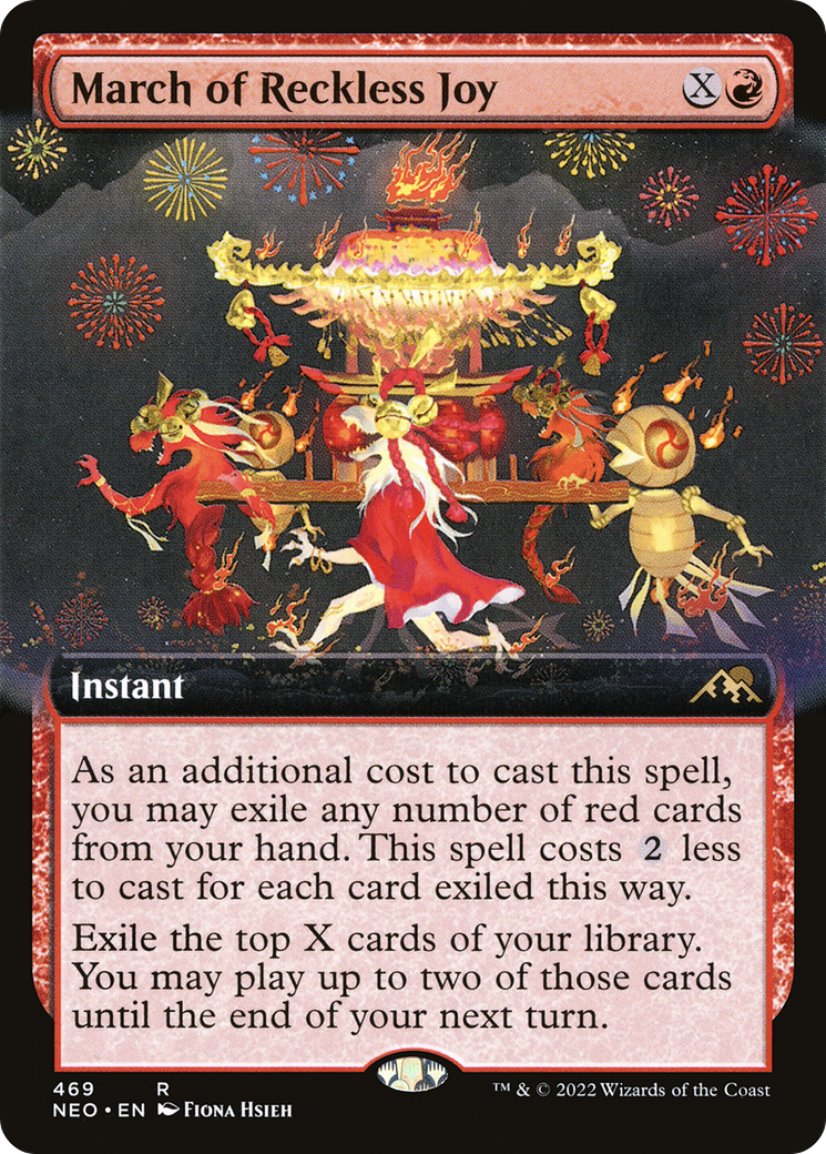 March of Reckless Joy (Extended Art) [Kamigawa: Neon Dynasty] | Grognard Games
