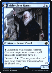 Malevolent Hermit // Benevolent Geist [Innistrad: Midnight Hunt Prerelease Promos] | Grognard Games