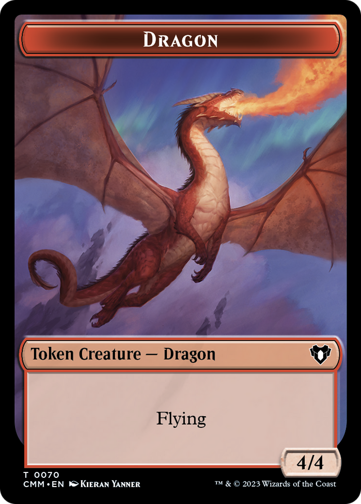 Dragon // Kor Ally Double-Sided Token [Commander Masters Tokens] | Grognard Games