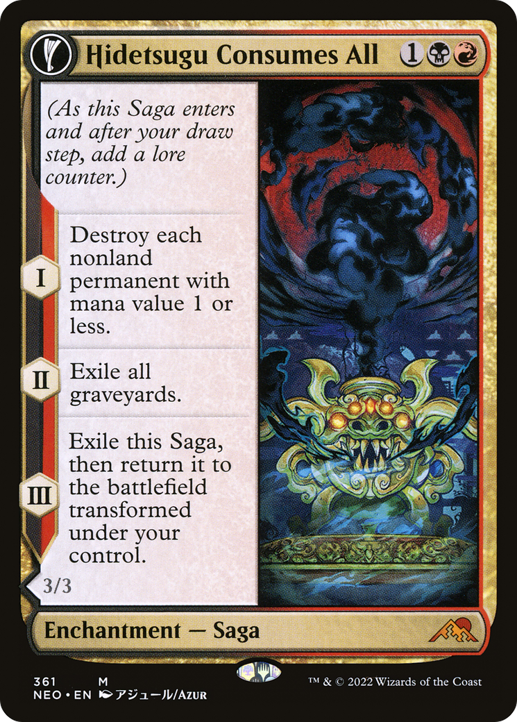 Hidetsugu Consumes All // Vessel of the All-Consuming (NEO-361) - Kamigawa: Neon Dynasty: (Showcase, fandfc) | Grognard Games