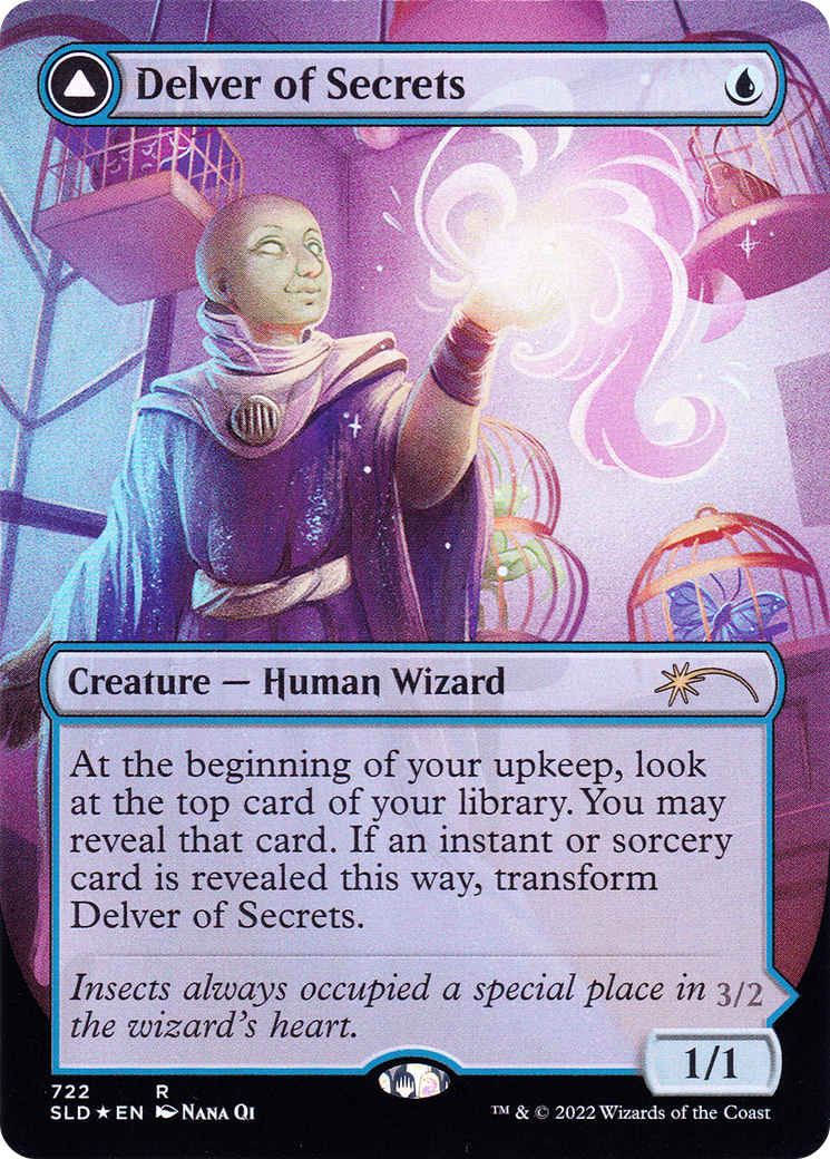 Delver of Secrets // Insectile Aberration (Borderless) [Secret Lair: From Cute to Brute] | Grognard Games