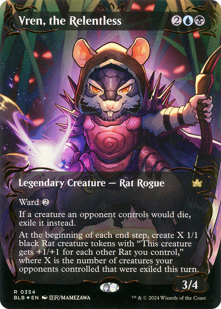 Vren, the Relentless (Borderless) (Raised Foil) [Bloomburrow] | Grognard Games