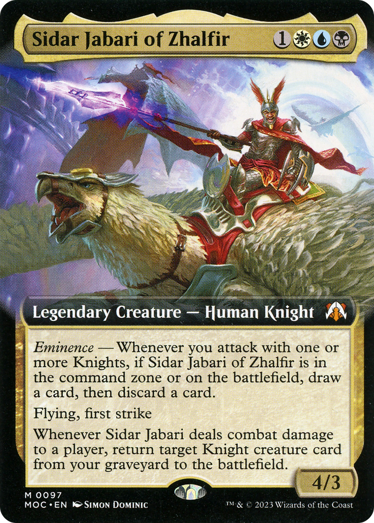Sidar Jabari of Zhalfir (Extended Art) [March of the Machine Commander] | Grognard Games