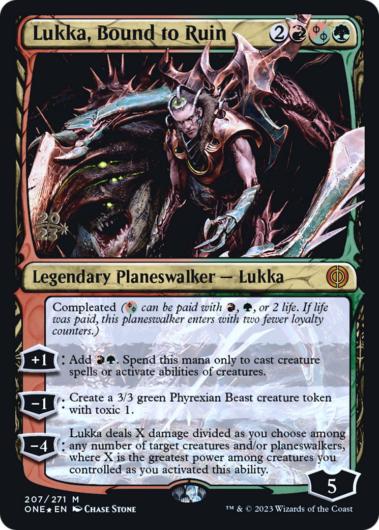 Lukka, Bound to Ruin [Phyrexia: All Will Be One Prerelease Promos] | Grognard Games