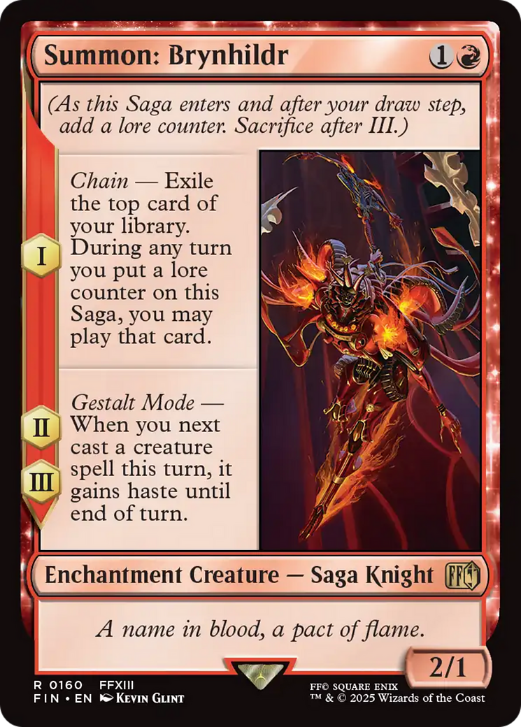Summon: Brynhildr (FIN-160) - FINAL FANTASY: (enchantment) Foil | Grognard Games