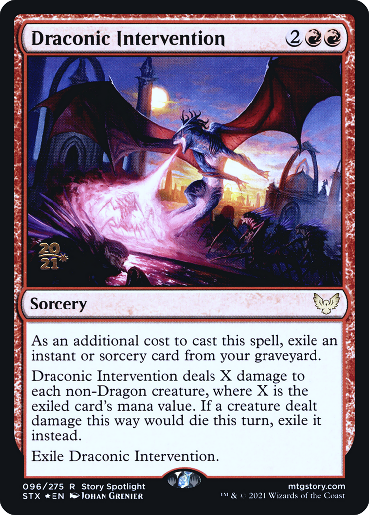 Draconic Intervention [Strixhaven: School of Mages Prerelease Promos] | Grognard Games