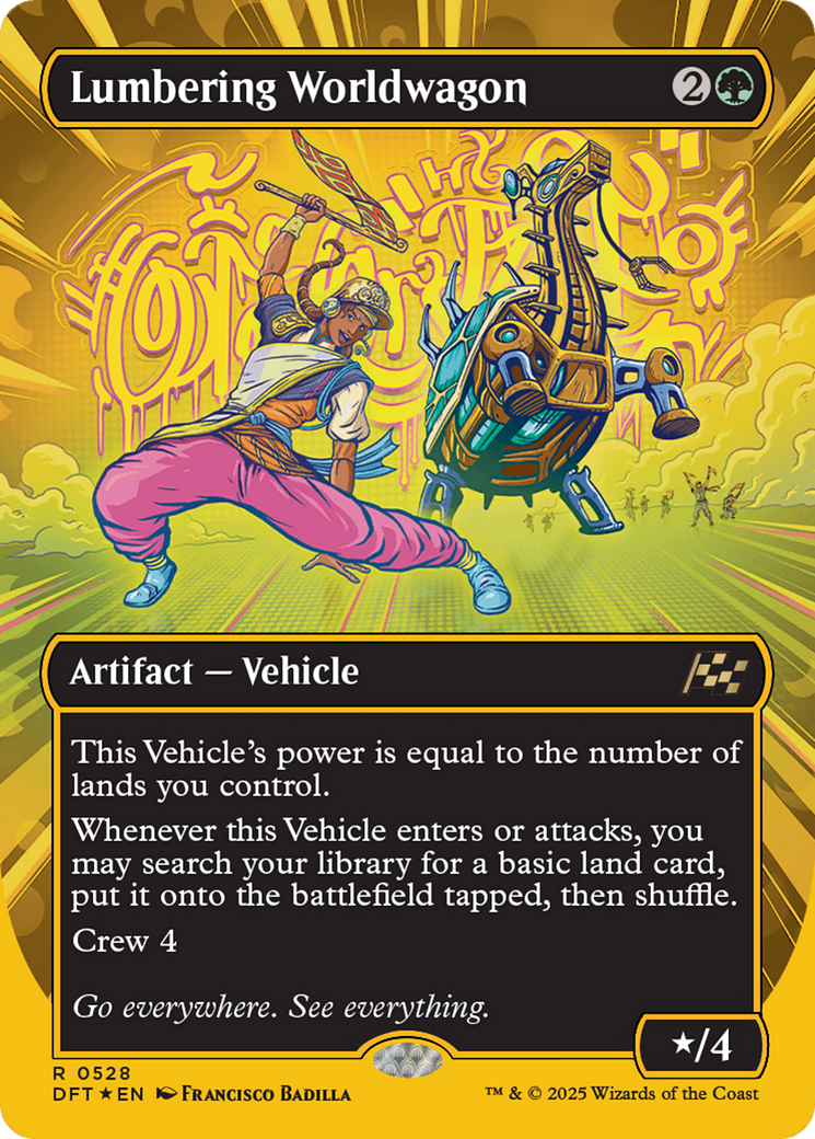 Lumbering Worldwagon (Borderless) (First-Place Foil) [Aetherdrift] | Grognard Games