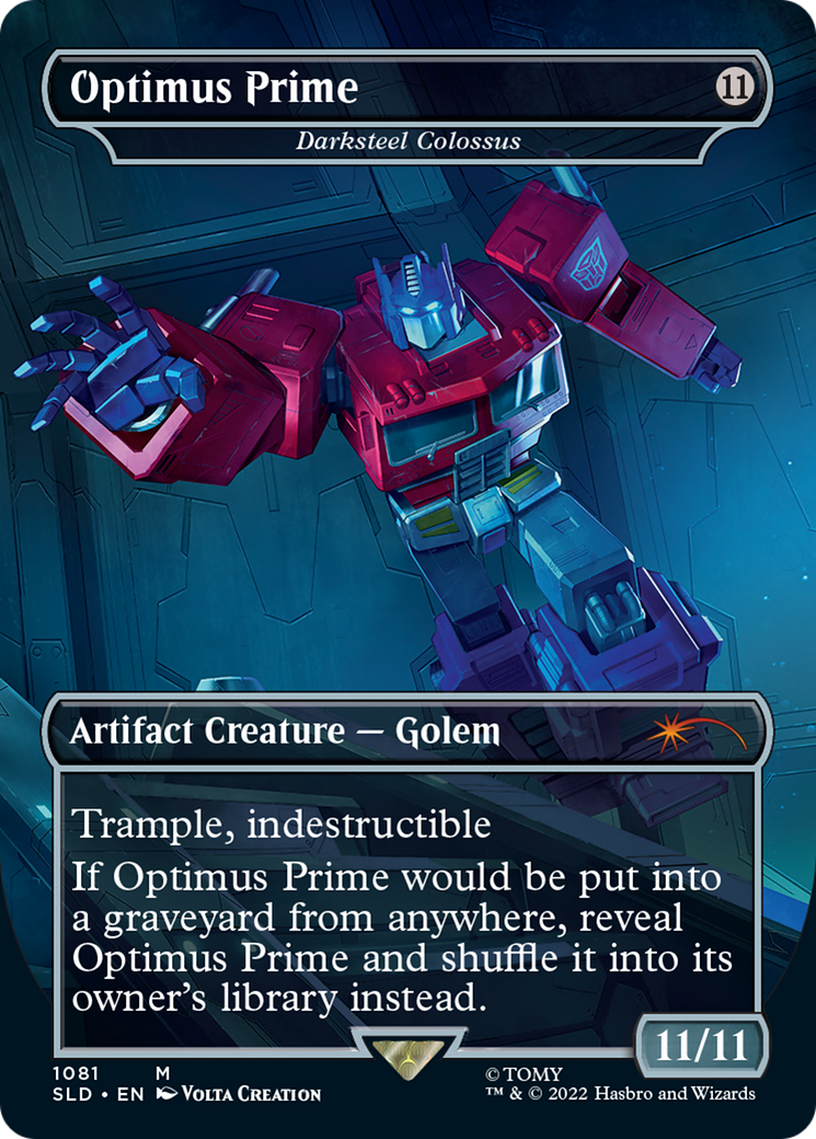 Darksteel Colossus - Optimus Prime (Borderless) [Secret Lair Drop Series] | Grognard Games