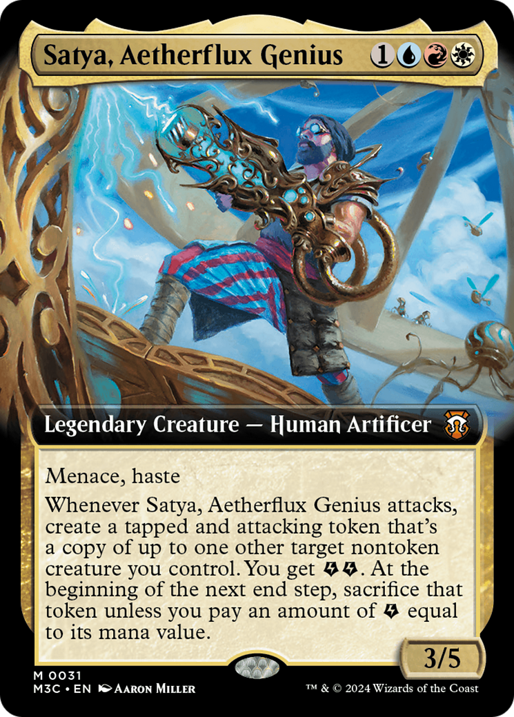 Satya, Aetherflux Genius (Extended Art) [Modern Horizons 3 Commander] | Grognard Games