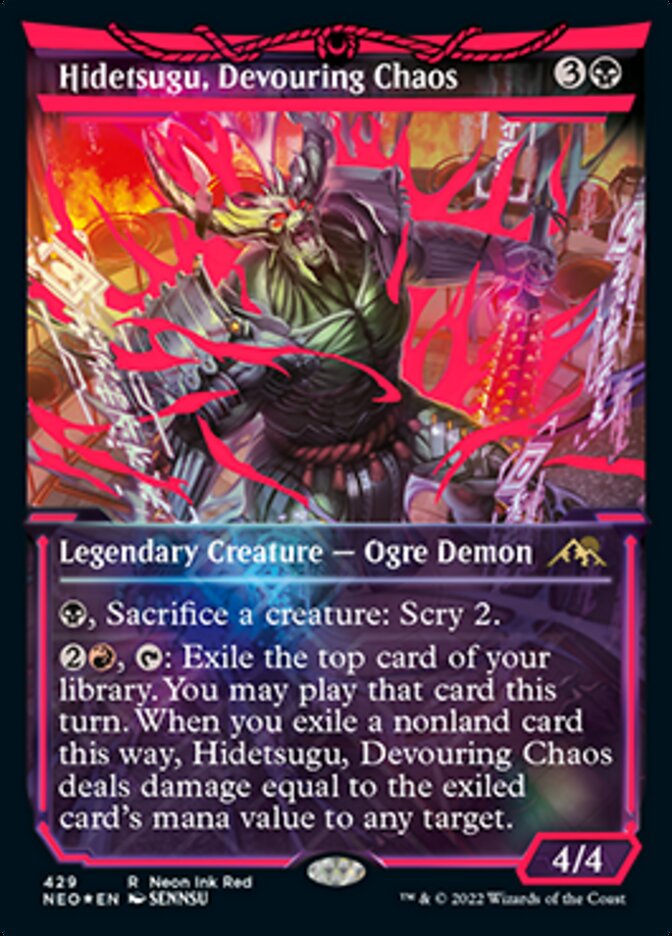 Hidetsugu, Devouring Chaos (Neon Ink Red) [Kamigawa: Neon Dynasty] | Grognard Games