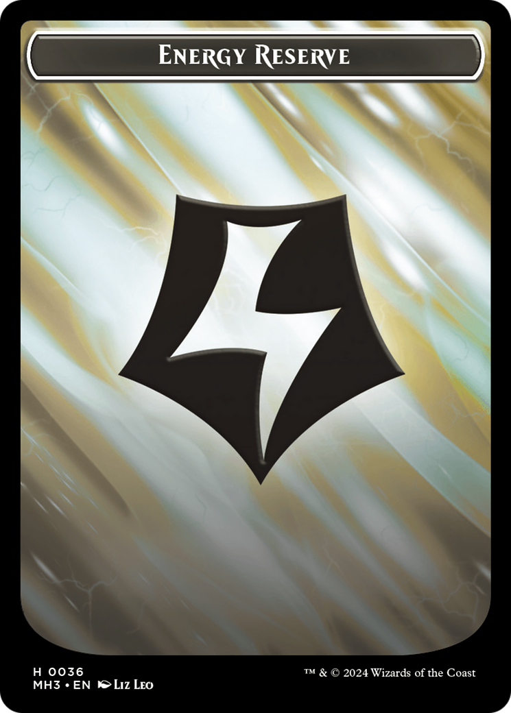 Snake // Energy Reserve Double-Sided Token [Modern Horizons 3 Tokens] | Grognard Games