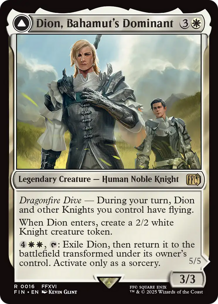 Dion, Bahamut's Dominant // Bahamut, Warden of Light (FIN-016) - FINAL FANTASY: (enchantment) Foil | Grognard Games