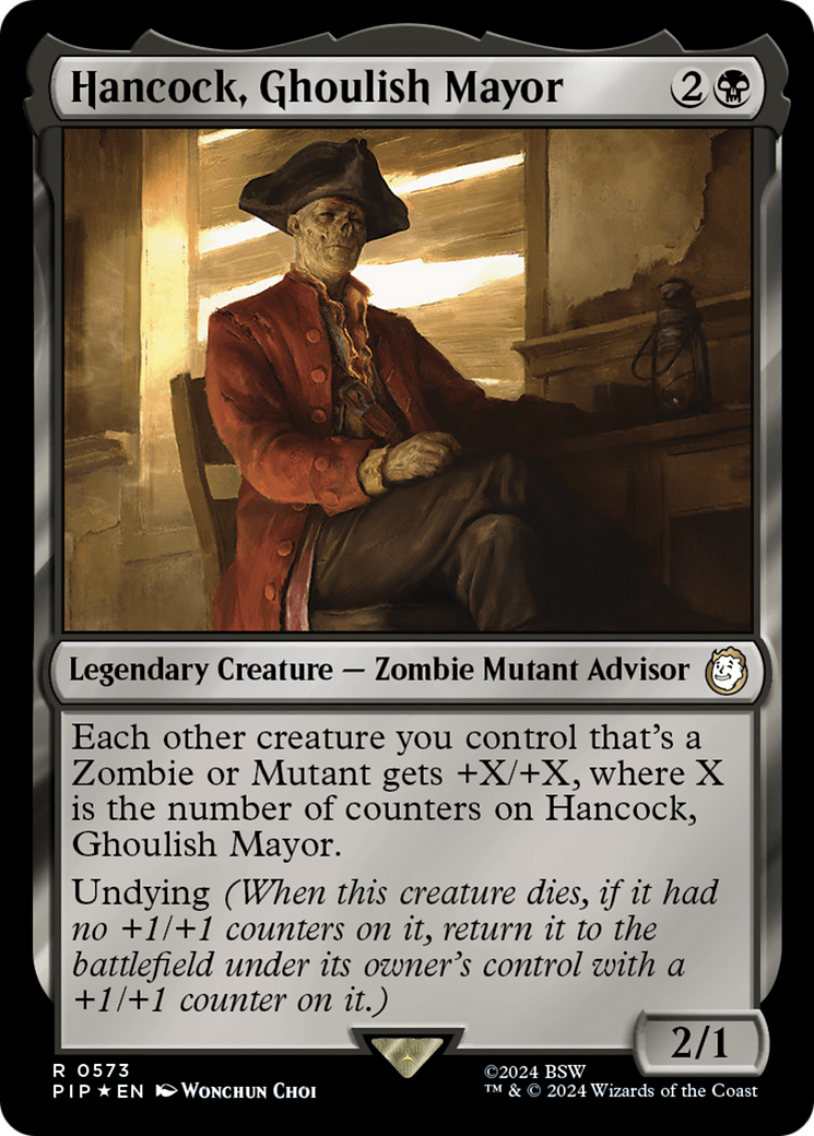 Hancock, Ghoulish Mayor (Surge Foil) [Fallout] | Grognard Games