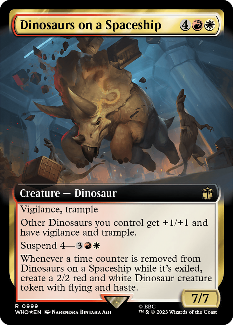 Dinosaurs on a Spaceship (Extended Art) (Surge Foil) [Doctor Who] | Grognard Games