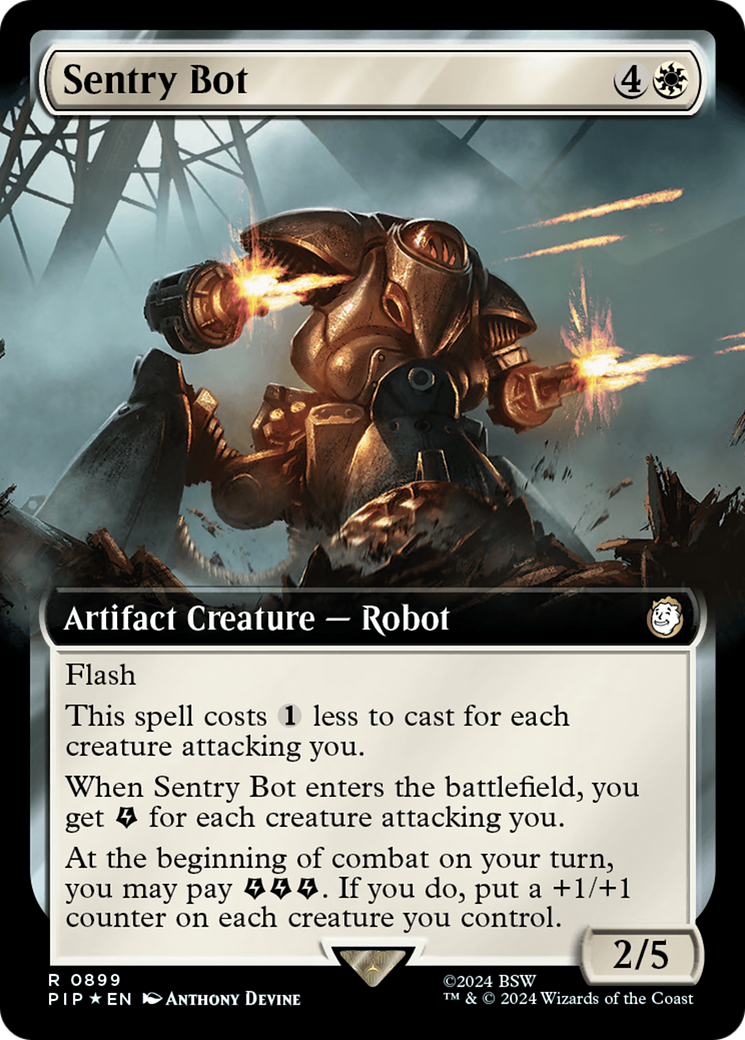 Sentry Bot (Extended Art) (Surge Foil) [Fallout] | Grognard Games