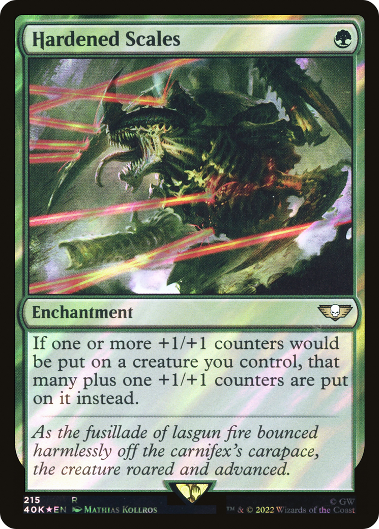 Hardened Scales (Surge Foil) [Universes Beyond: Warhammer 40,000] | Grognard Games