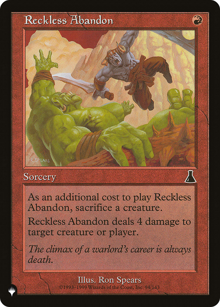 Reckless Abandon [The List] | Grognard Games
