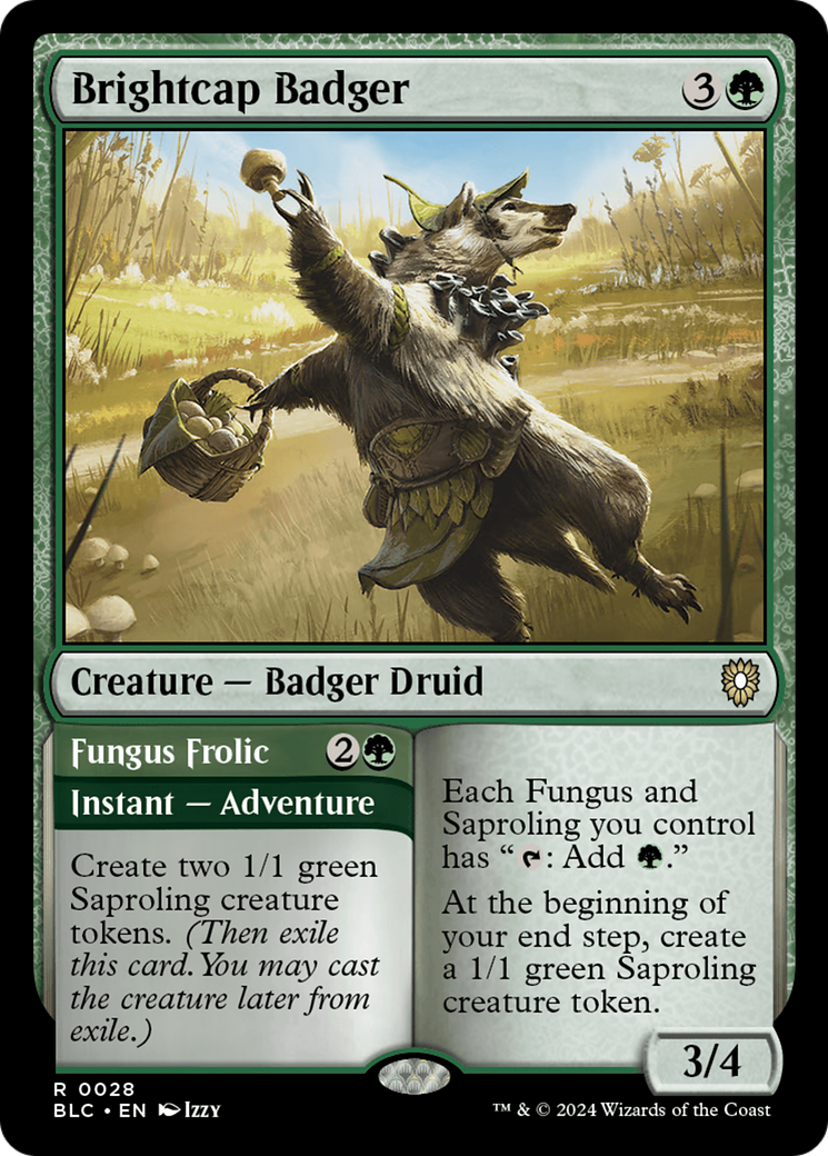 Brightcap Badger // Fungus Frolic [Bloomburrow Commander] | Grognard Games