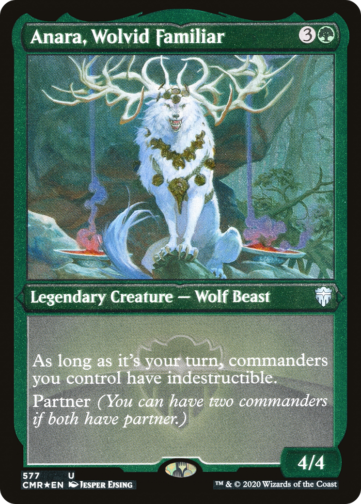 Anara, Wolvid Familiar (Etched) [Commander Legends] | Grognard Games
