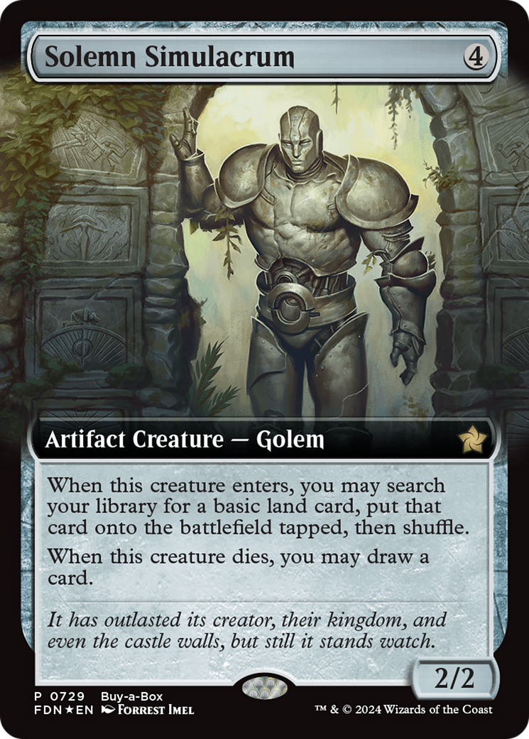 Solemn Simulacrum (Extended Art) (Buy-A-Box) [Foundations Promos] | Grognard Games