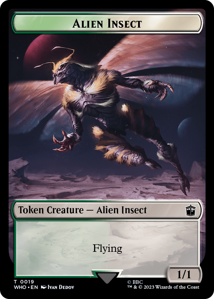 Fish // Alien Insect Double-Sided Token [Doctor Who Tokens] | Grognard Games