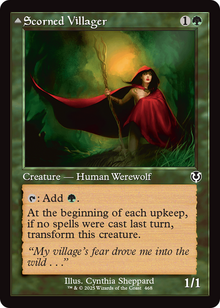 Scorned Villager // Scrounged Scythe (Retro Frame) [Innistrad Remastered] | Grognard Games