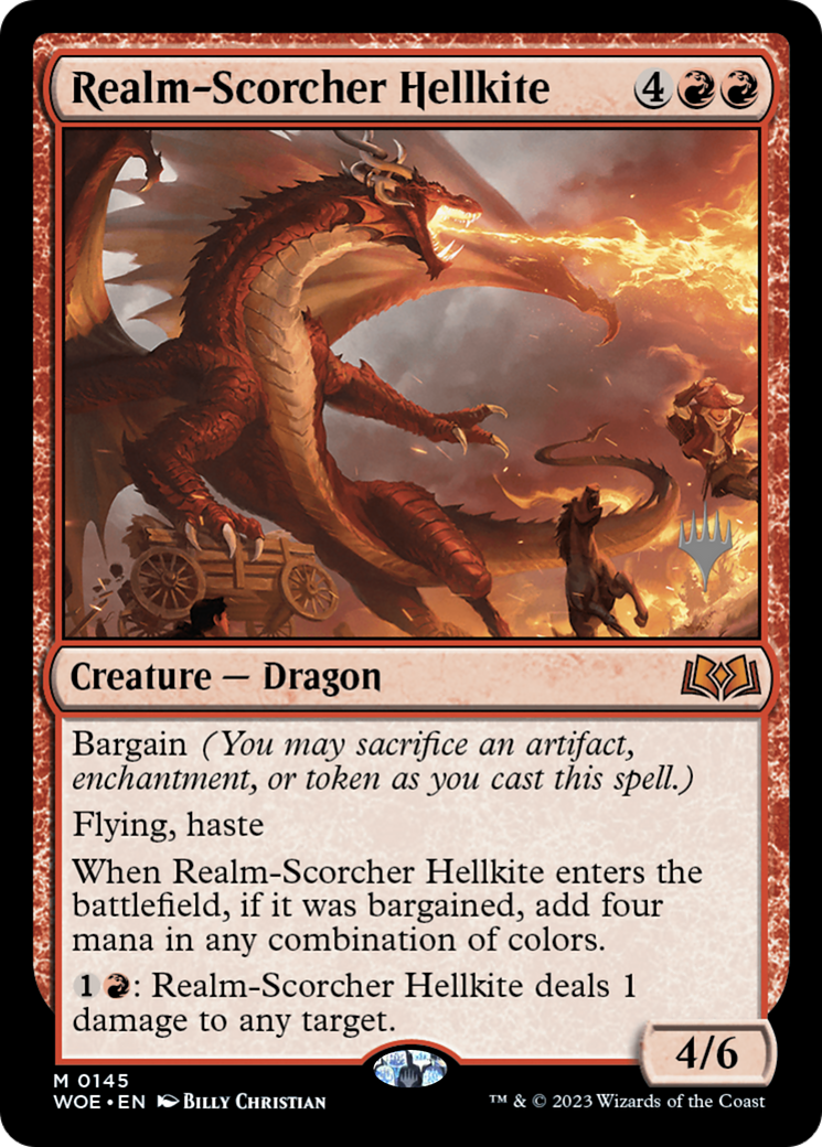 Realm-Scorcher Hellkite (Promo Pack) [Wilds of Eldraine Promos] | Grognard Games