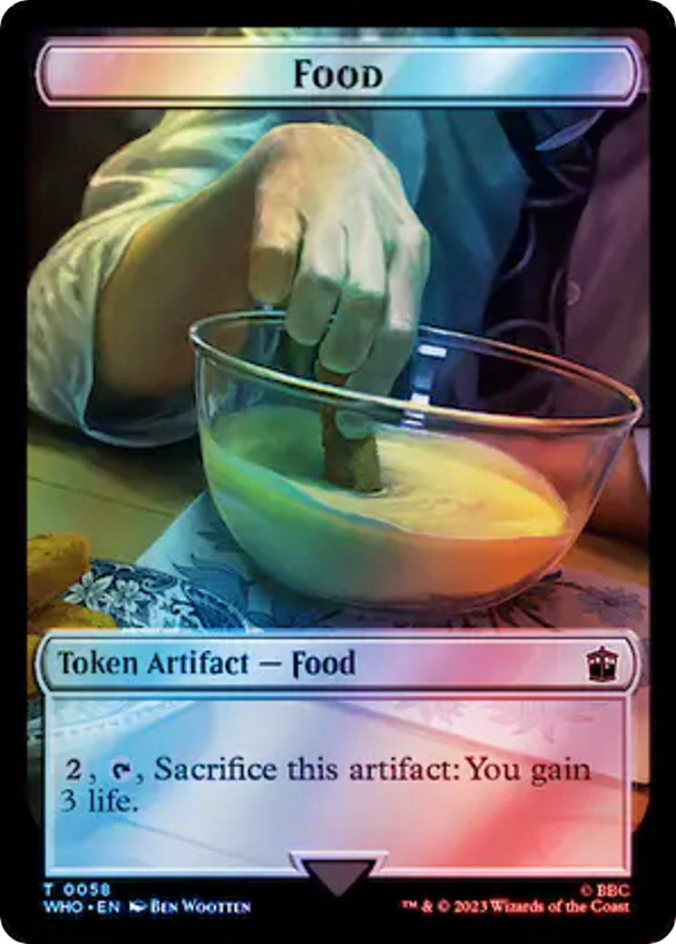 Alien Angel // Food (0058) Double-Sided Token (Surge Foil) [Doctor Who Tokens] | Grognard Games