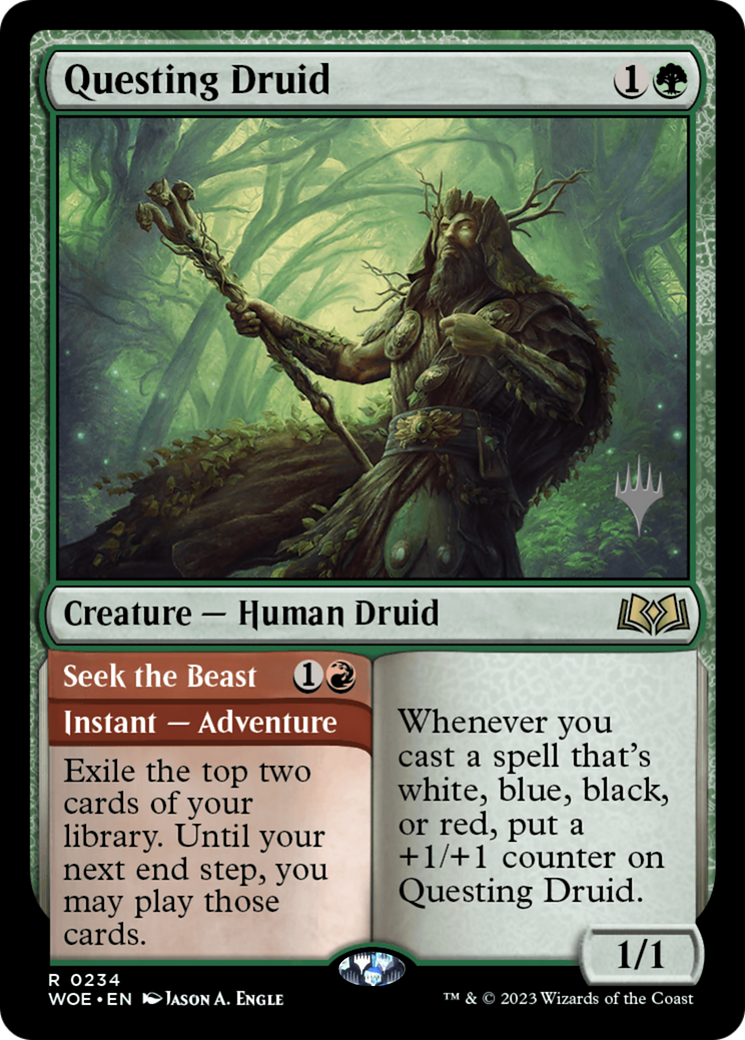 Questing Druid (Promo Pack) [Wilds of Eldraine Promos] | Grognard Games