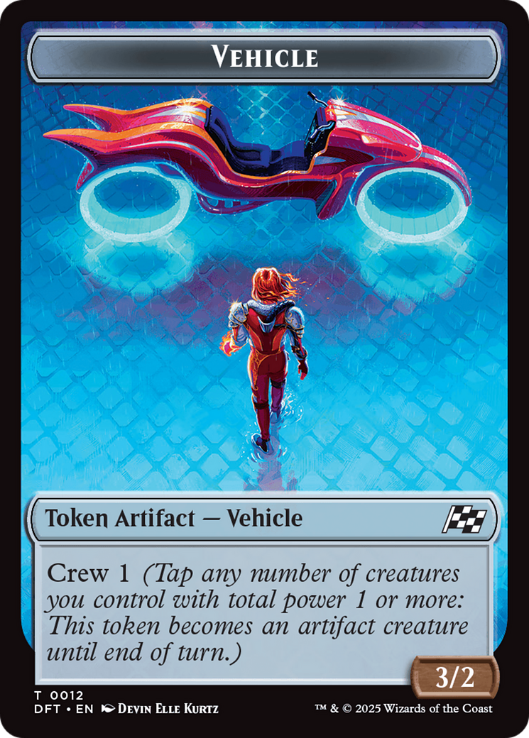 Emblem - Chandra, Spark Hunter // Vehicle Double-Sided Token [Aetherdrift Tokens] | Grognard Games