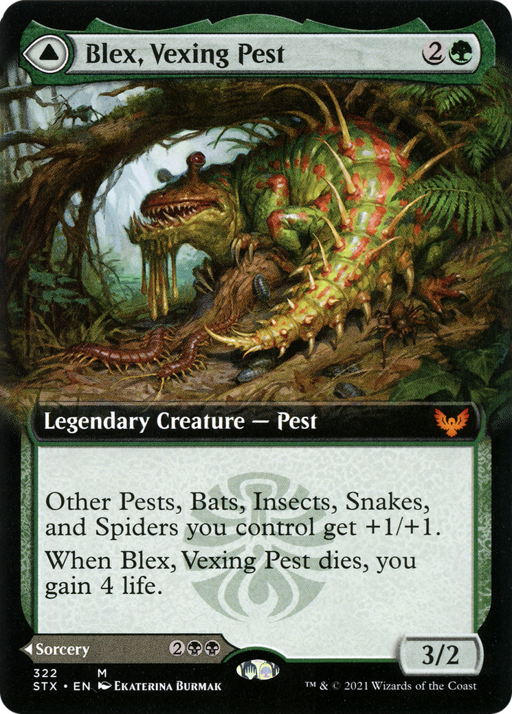 Blex, Vexing Pest // Search for Blex (Extended) [Strixhaven: School of Mages] | Grognard Games