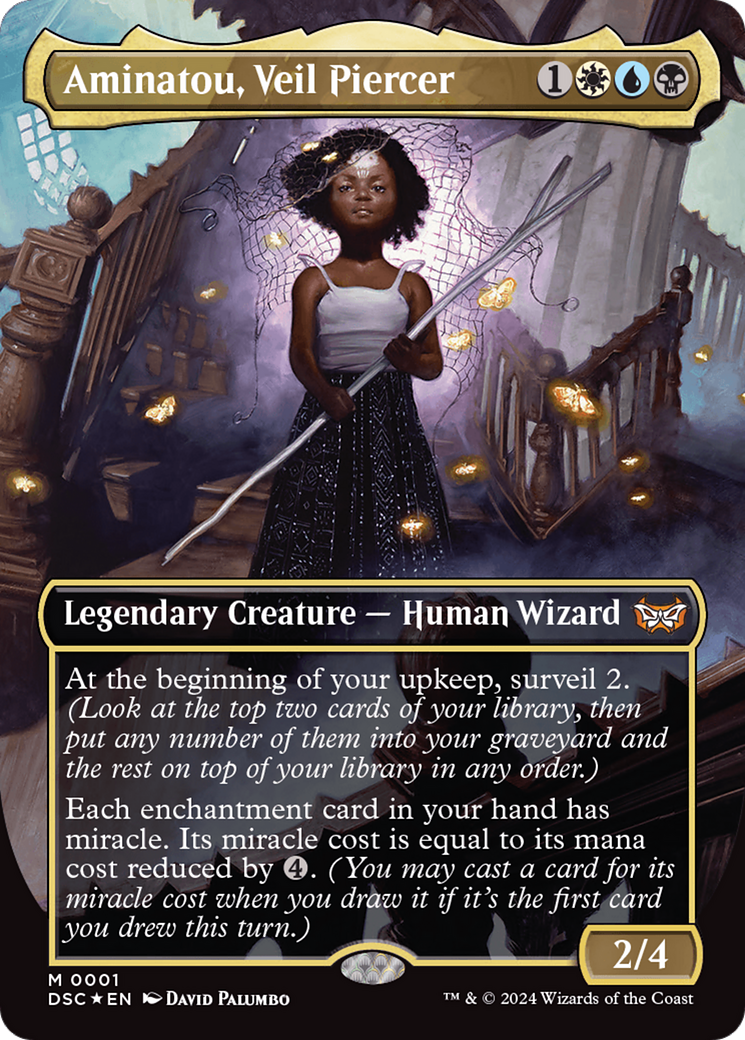 Aminatou, Veil Piercer (Borderless) [Duskmourn: House of Horror Commander] | Grognard Games