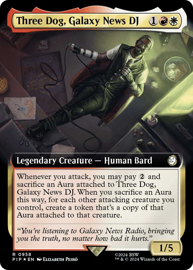 Three Dog, Galaxy News DJ (Extended Art) (Surge Foil) [Fallout] | Grognard Games