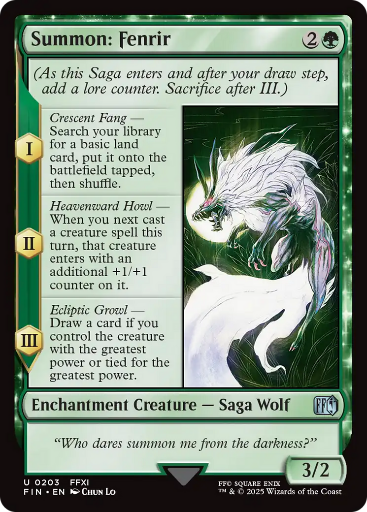 Summon: Fenrir (FIN-203) - FINAL FANTASY | Grognard Games