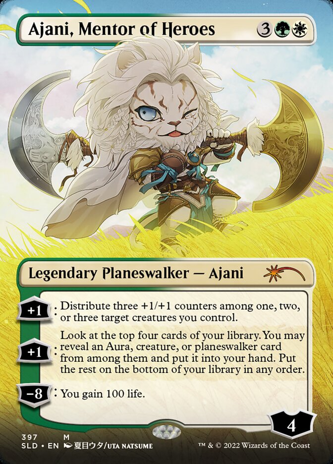 Ajani, Mentor of Heroes (Borderless) [Secret Lair Drop Series] | Grognard Games