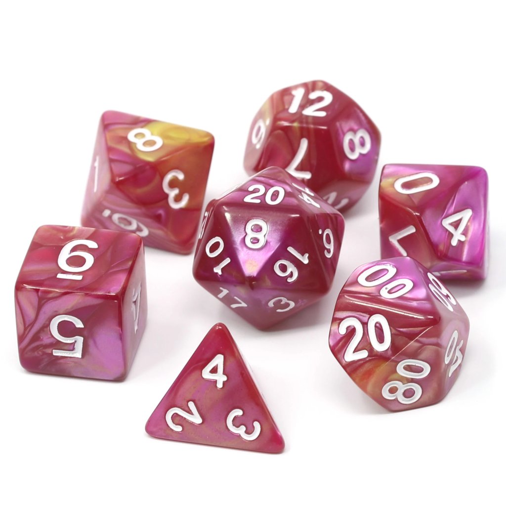 Die Hard Dice 7 Piece RPG set - Cursed Rose | Grognard Games