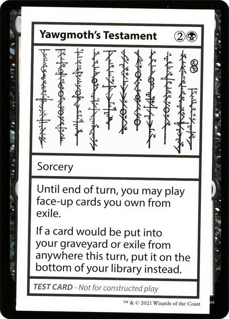 Yawgmoth's Testament (2021 Edition) [Mystery Booster Playtest Cards] | Grognard Games