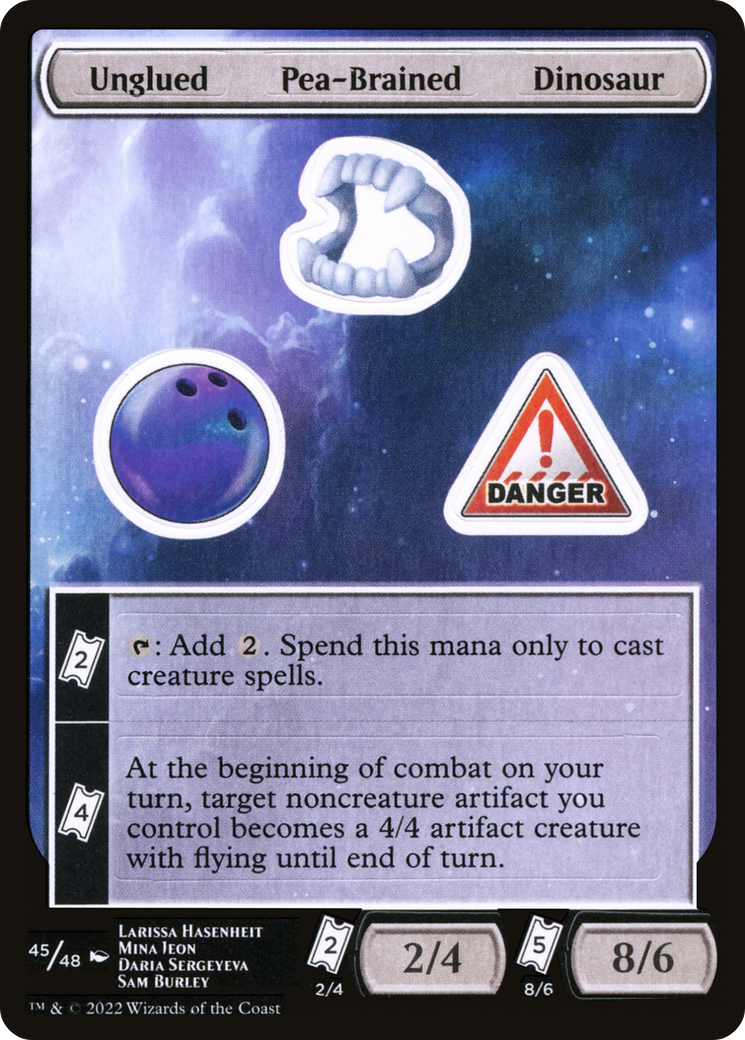 Unglued Pea-Brained Dinosaur [Unfinity Stickers] | Grognard Games