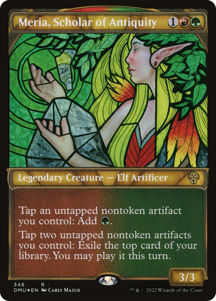 Meria, Scholar of Antiquity (Showcase Textured) [Dominaria United] | Grognard Games