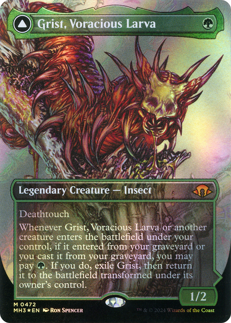 Grist, Voracious Larva // Grist, the Plague Swarm (Borderless) (Textured Foil) [Modern Horizons 3] | Grognard Games