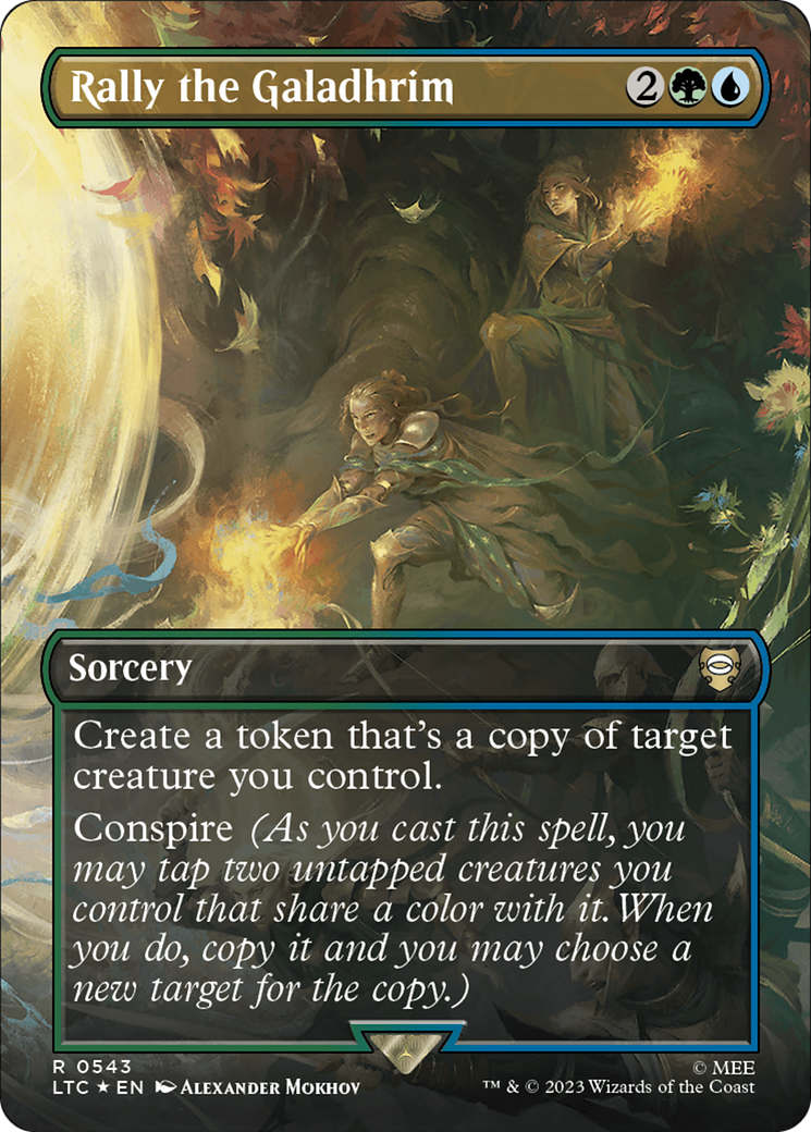 Rally the Galadhrim (Borderless) (Surge Foil) [The Lord of the Rings: Tales of Middle-Earth Commander] | Grognard Games