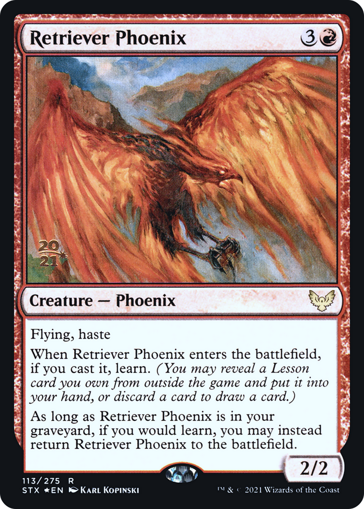 Retriever Phoenix [Strixhaven: School of Mages Prerelease Promos] | Grognard Games