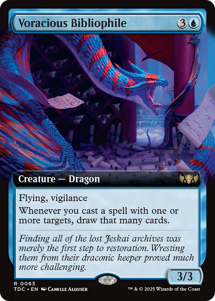 Voracious Bibliophile (Extended Art) [Tarkir: Dragonstorm Commander] | Grognard Games